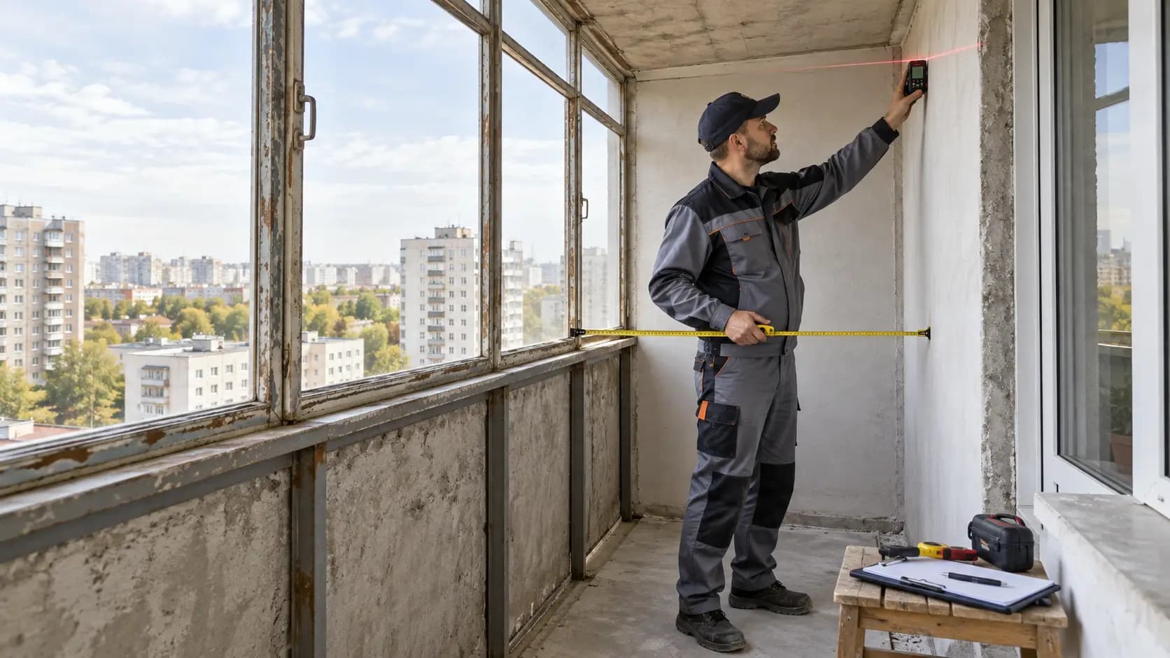 Подготовка балкона к замеру перед остеклением