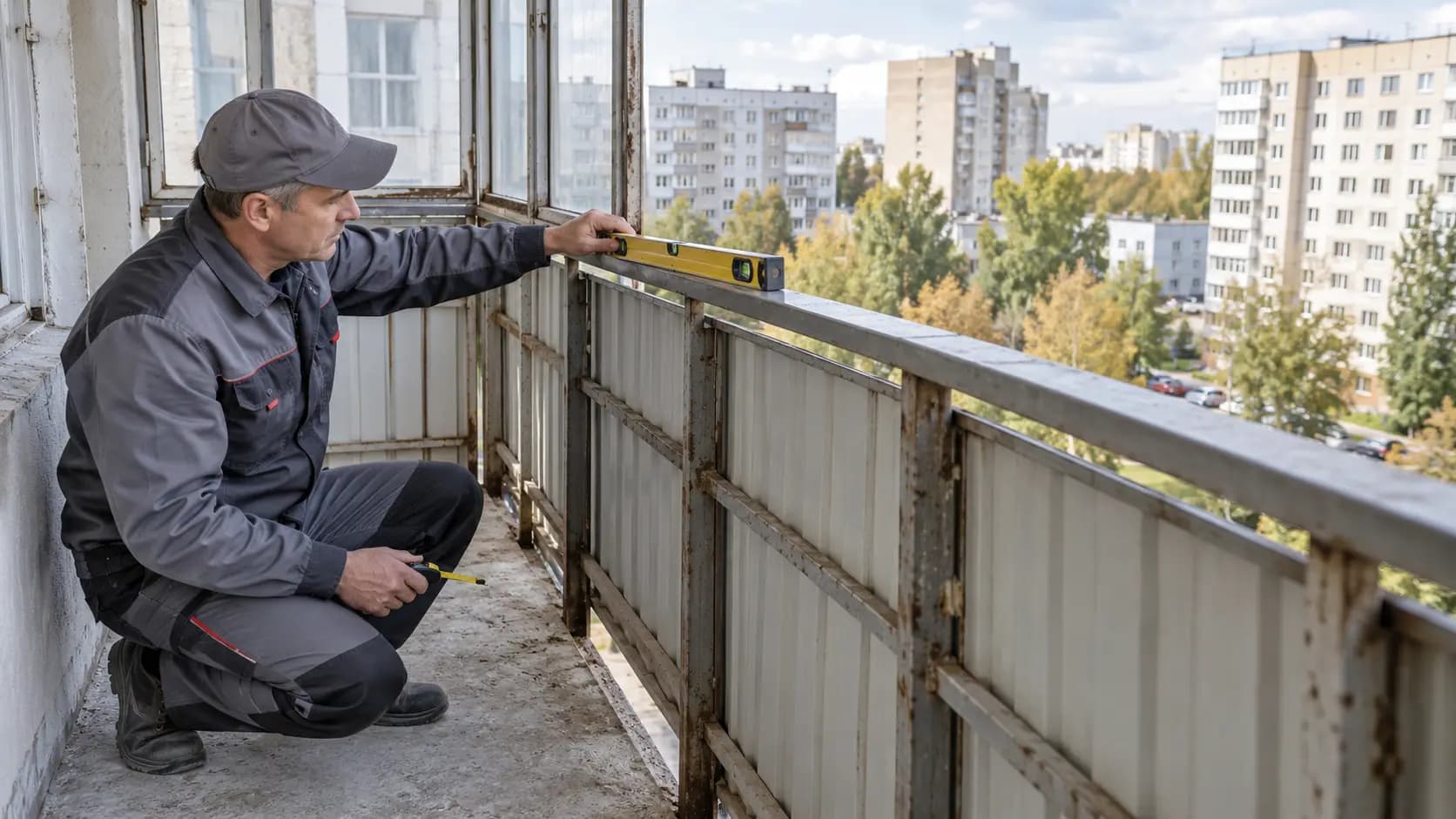 Парапет балкона перед установкой остекления